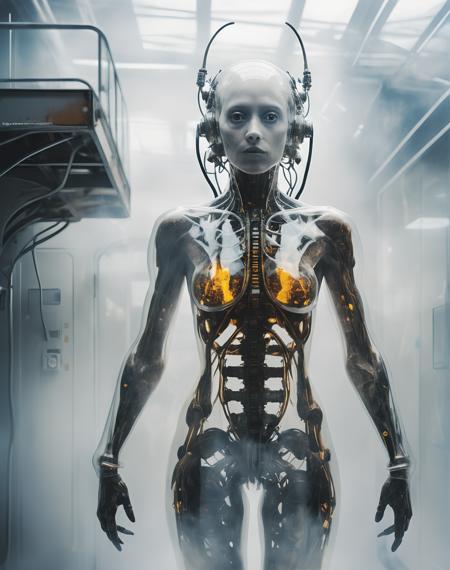 symbiotic relationship between mechanical insect parasite and a transparent alien woman,(double exposure:1.3) effect of (nude female full body:1.2) portrait silhouette,superimposed against space station by Conrad Roset,(Brandon Kidwell:1.2),Andreas Lie,Dan Mountford,Agnes Cecile,Jeremy Mann,oil and ink canvas,fine art,biolumiscent,super dramatic light,photoillustration,amazing depth,hyperdetailed,iridescent white,redundant dreams,intricate detailed,amazing depth,stunning atmosphere,mesmerizing whimsical vibrant scenery,maximalism (Beautiful Outside, Ugly Inside, Stress and Pain, Beauty and Despair, Hard and Soft, Positive and Negative, Hot and Cold, Sweet and Sour, Vibrant and Dull, Perfect Harmony, Light and Dark, Hot and Cold, Old and Young, Fire and Ice, Yin and Yang, Opposites, Black and white, Hot and Cold, Organic and Mechanical, Corresponding colors, Loud and Quiet, Chaos and Peace,  Night and Day:1.4) complex masterwork by head of prompt engineering,<lora:add-detail-xl:2>,<lora:Aether_Ghost_v1.1_LoRA:0.8>,<lora:wowifierXL:0.1>,