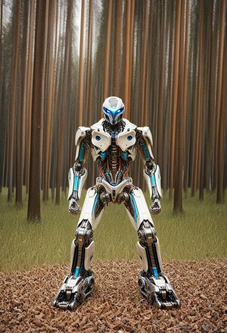 (qu4ntum:3), (close up:1.8), photo,  photo_realistic, (robot bird:1.6), no people, (outdoors:2), (forest), (hawk), flying.