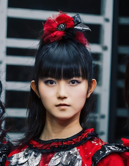 realistic, photorealistic, detailed, beautiful, RAW photo, film grain, (natural lighting :1.2), japanese, 1girl, raw photo, photo background, black hair, s0zukav2, red outfit, face focus, portrait,<lora:s0zukav2:1>, suzuka nakamoto, big eyes, asian, 20 years old woman