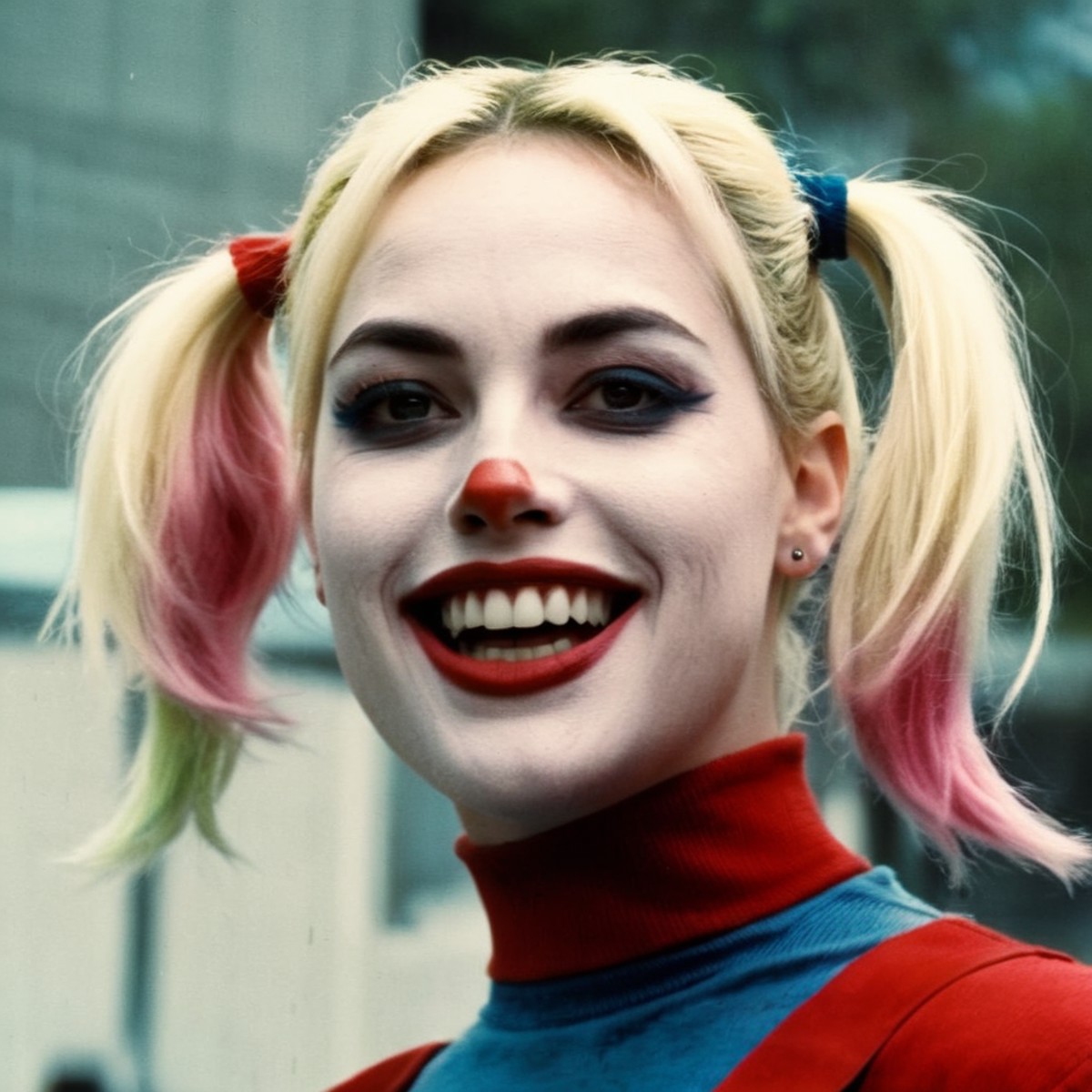 analog film photo of  <lora:Kodak Motion Picture Film Style v4:1>
Best Cinematic horror Picture of harley quinn a crazy lo...