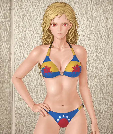 [Malebolgia] Venezuela Flag Pattern Bikini and other object logo Illustrious