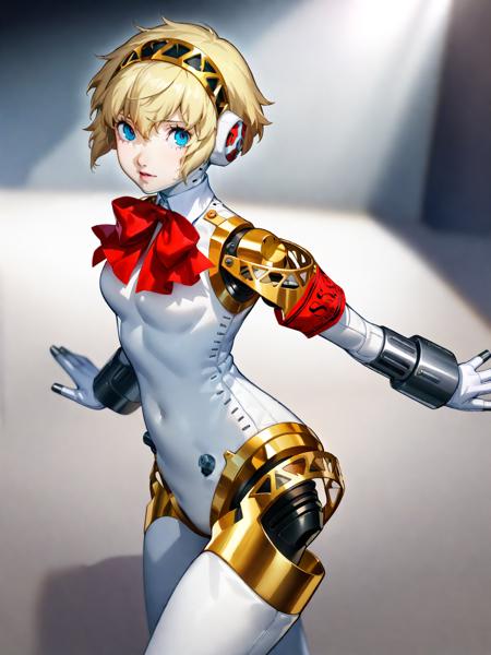 04883-388094511-aegis _(persona_), 1girl, solo, android, blonde hair, short hair, robot joints, blue eyes, joints, looking at viewer, armband, h.png