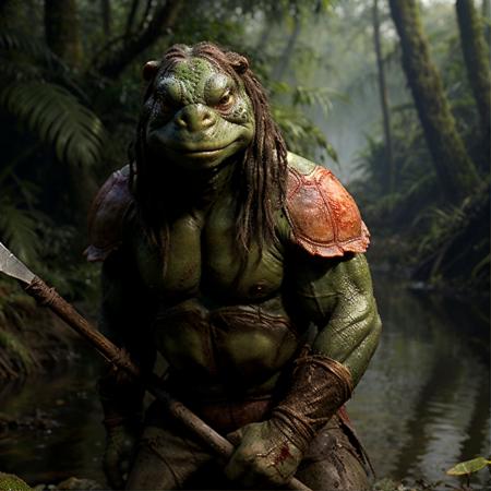 highly detailed  movie still of a (tortle:1.2) standing in a jungle ,

tortle, solo, holding, weapon, holding weapon, armor, blurry, blood, muscular, blurry background, colored skin, polearm, shoulder armor, pauldrons, spear, realistic, green skin, holding polearm

realistic:1.1, depth of field, blurry, blurry background,

in a swamp,

photorealistic,
ultra photoreal,
32k, natural light,
sunbeams,







