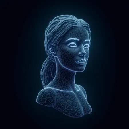 Neon Wireframe Style