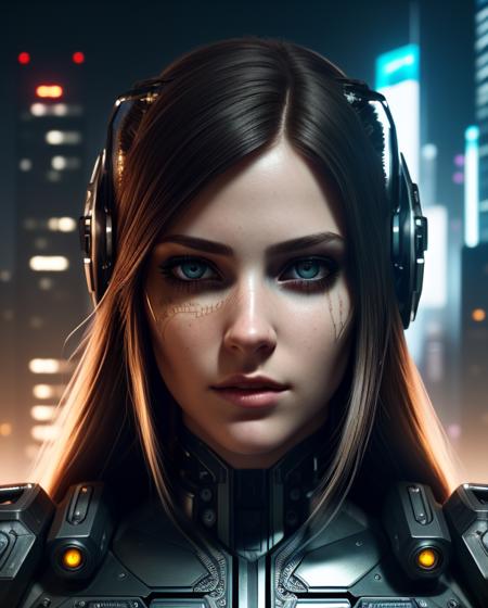 1girl,  cyborg, cyberpunk style, ((intricate details)), hdr, ((intricate details, hyper detailed)), cinematic shot, vignette, PERFECT (((gorgeous FACE))), highly detailed, INTRICATE