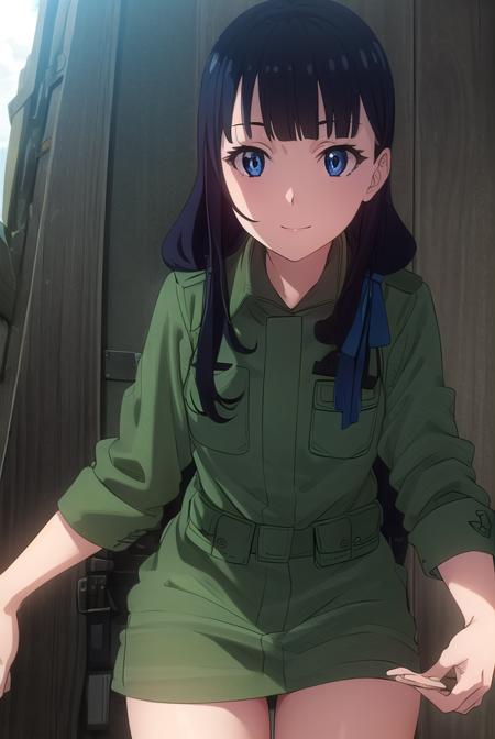 marikurokawa, <lora:mari kurokawa s1s2-lora-nochekaiser:1>,
mari kurokawa, long hair, bangs, blue eyes, black hair, ribbon, hair ribbon, blue ribbon, hair over shoulder, smile,
BREAK uniform, military, military uniform, helmet, sleeves rolled up, headset,
BREAK outdoors, forest, nature, sun, sky, clouds, trees, grass,
BREAK looking at viewer, (cowboy shot:1.5),
BREAK <lyco:GoodHands-beta2:1>, (masterpiece:1.2), best quality, high resolution, unity 8k wallpaper, (illustration:0.8), (beautiful detailed eyes:1.6), extremely detailed face, perfect lighting, extremely detailed CG, (perfect hands, perfect anatomy),