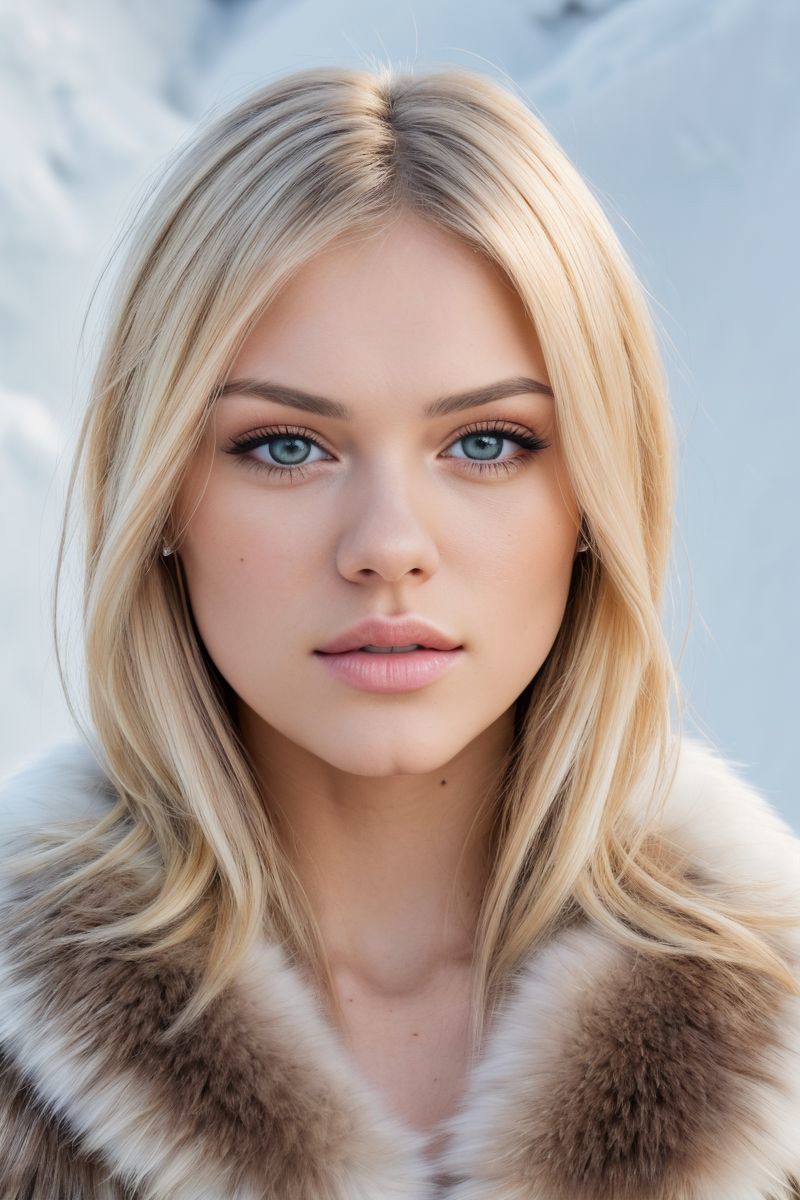 closeup headshot of S010_AlexGrey_v2, an attractive woman, in front of a (snow-wall:1.2), wearing a (fur-coat:1.2), (8k, R...