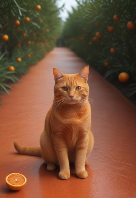 best quality, masterpiece, high resolution, intricate detailed,
blood orange style,
(cat:1.3),
orange trees, tropical, humid, wavy, majestic, detailed digital art, close up, ground shot,