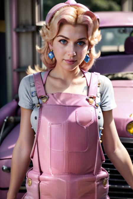 <comment:SUBJECT:0>
Peach_SMP, (princess peach:1.5), (wearing only pink dungarees:1.7),
<comment:DESCRIPTOR:0>
early 20s, topless, blonde hair, blue eyes, jewelry, crown, ((in car workshop:1.4)), holding a wrench,
<comment:MEDIA:0>
focus on lap, shadows, hyper realistic, photorealistic, 4k, sharp focus, professional photography, masterpiece, ultra detailed photograph, high quality, 8k, raw, soft focus, depth of field, 8k photo, HDR, professional lighting, taken with Canon EOS R5, 75mm lens, sharp focus, depth of field, 8k photo, HDR, professional lighting, taken with Canon EOS R5, 75mm lens,
<comment:WEBSITE_ARTIST:0>
shot by Don McCullin,
<comment:LORAs:0>
 <lora:HerrscherAGGA2023_Peach_V1:1>
<comment:EMBEDDINGS:0>