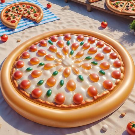 masterpiece,best quality,amazing quality, zynflatable, inflatable pizza