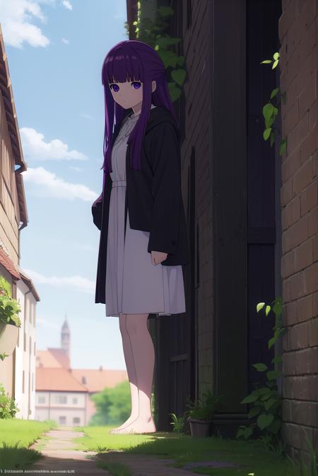 fern, <lora:fern-lora-nochekaiser:1>,
fern, long hair, bangs, (purple eyes:1.1), purple hair, sidelocks, blunt bangs, bright pupils, half updo,
BREAK shirt, dress, jacket, white shirt, open clothes, hood, white dress, hood down,
BREAK looking at viewer, upper body, (full body:1.2),
BREAK outdoors, sky, nature,
BREAK <lyco:GoodHands-beta2:1>, (masterpiece:1.2), best quality, high resolution, unity 8k wallpaper, (illustration:0.8), (beautiful detailed eyes:1.6), extremely detailed face, perfect lighting, extremely detailed CG, (perfect hands, perfect anatomy),