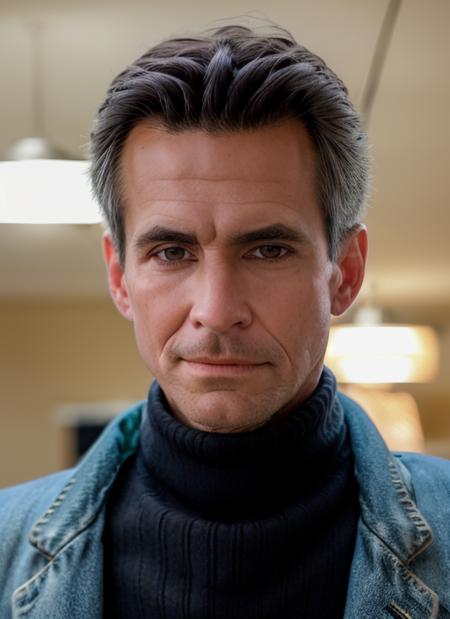 nb1  close up Portrait photo of  man  in a (jean jacket and turtleneck), intricate, (cloth [black]), elegant, sharp focus, photo by greg rutkowski, soft lighting, vibrant colors, masterpiece, (( motel)), detailed face portrait epic (photo, studio lighting, hard light, sony a7, 50 mm, matte skin, pores, colors, hyperdetailed, hyperrealistic),
  <lora:NormanBates:1>  <lora:more_details:0.2>  <lora:detailed_eye:.5>