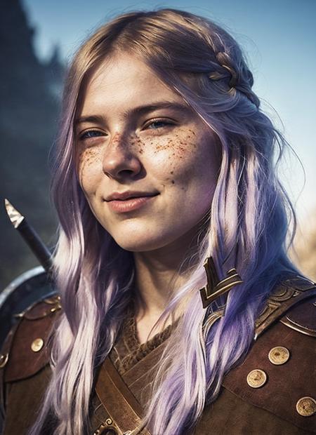 A stunning intricate full color portrait of (sks woman:1) as (viking warrior), (barbarian),  epic character composition, by ilya kuvshinov, alessio albi, nina masic, sharp focus, natural lighting, subsurface scattering, f2, 35mm, film grain, <lora:locon_aspenow_v1_from_v1_64_32:1.25>