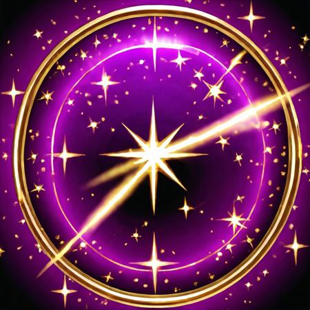 Black to purpure gradient background, NO HUMAN, purpure transparent magic silhouette of round defense Dome-shield, lightning centered, close-up, golden stars, magic, casting spell