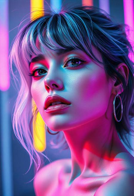 high quality design aesthetics, synth pop, detailed, pop album cover, beautiful young white woman