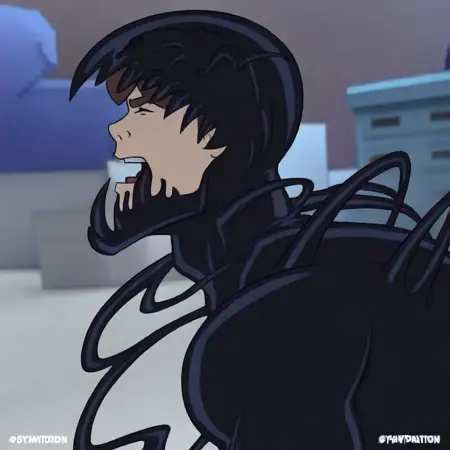 Symbiote Spiderman tendril mask