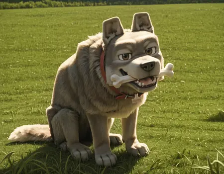 dennis the wolf - A Minecraft Movie ( Illustrious )