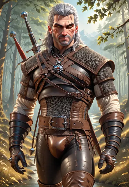 Geralt of Rivia (leather codpiece pants version)