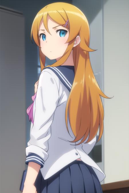 kirinokousaka, <lora:kirino kousaka s2-lora-nochekaiser:1>,
kirino kousaka, long hair, blue eyes, hair ornament, hairclip, orange hair, aqua eyes,
BREAK skirt, school uniform, serafuku, shirt, white shirt, grey sailor collar, grey skirt, pleated skirt, neckerchief, pink neckerchief,
BREAK indoors, classroom,
BREAK looking at viewer, (cowboy shot:1.5),
BREAK <lyco:GoodHands-beta2:1>, (masterpiece:1.2), best quality, high resolution, unity 8k wallpaper, (illustration:0.8), (beautiful detailed eyes:1.6), extremely detailed face, perfect lighting, extremely detailed CG, (perfect hands, perfect anatomy),