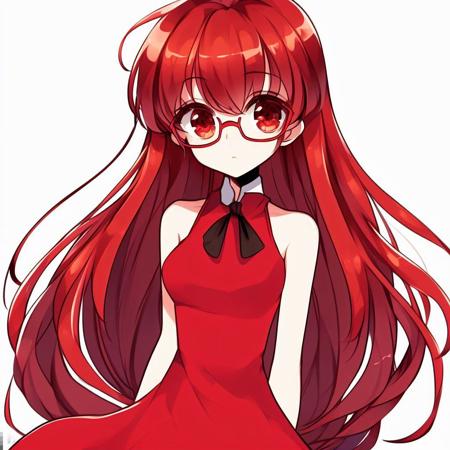 Nova red hair red glasses