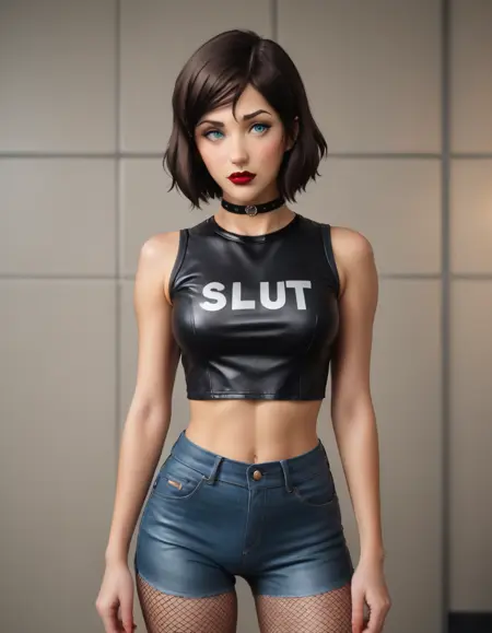 Text "Slut" on clothes