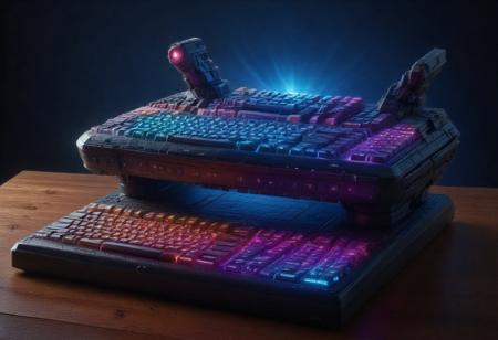 (Isekai anime style,manga,animw,best quality,,up_8,up_9,8k,master_class,masterpiece,real good,totally awesome.vibrant colors,perfect beautiful early morning light)l. The space ship's computer (with keyboard).