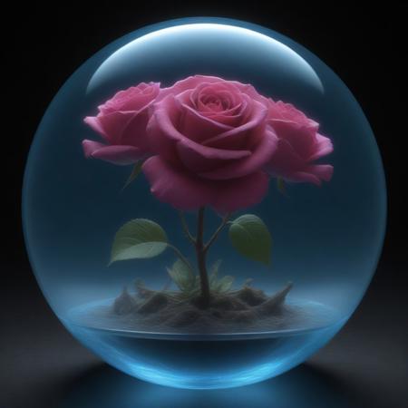 Ultra-realistic 8K resolution, Octane render, Unreal Engine 5 masterpiece, dark academia aesthetic, enchanted glass terrarium containing: two hybrid heliotrope-roses with translucent ruby gemstone petals (vitreous refraction), metallic obsidian stems (bioluminescent vascular system), liquid mercury dewdrops suspended mid-fall, spiral cerulean nebula core emitting plasma tendrils, fractured amber glass veins pulsing with trapped starlight, quantum foam escaping through dimensional cracks, non-Euclidean spacetime geometry, vantablack void background with gravitational lensing distortion, chrono-crystalline lattice framework, volumetric photon mapping event horizon glow, subsurface scattering in petal nanostructures, temporal anomaly causing timeline overlaps, hyperdetailed microbiology under gemstone epidermis, gothic biodigitalpunk style blending Zdzisław Beksiński and Ernst Haeckel, photorealistic macro photography meets celestial cartography, trending on ArtStation --ar 16:9 --v 6.0 --no cartoonish, flat colors, symmetry, human elements