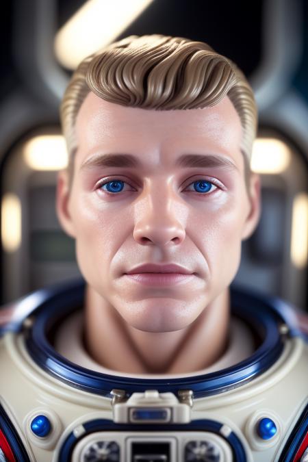 photo of caucasian man, astronaut in space station, filmic, cinematic, photorealistic, environmental character portrait, highly detailed, detailed textures, soft light, dslr, 4k <lora:Kenify:1>