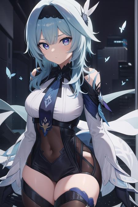 eula, <lora:eulatest:1>, eula, black hairband, blue hair, butterfly hair ornament, hair ornament, hairband, long hair, purple eyes,
BREAK black gloves, black thighhighs, blue gloves, blue necktie, bodysuit, gloves, long sleeves, necktie, thighhighs, two-tone gloves, vision (genshin impact), wide sleeves
BREAK looking at viewer,
BREAK city,
BREAK <lora:GoodHands-vanilla:1>, (masterpiece:1.2), best quality, high resolution, unity 8k wallpaper, (illustration:0.8), (beautiful detailed eyes:1.6), extremely detailed face, perfect lighting, extremely detailed CG, (perfect hands, perfect anatomy),