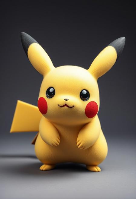 extremely cute Pikachu, hyper realistic, ultra detailed,  grey background studio