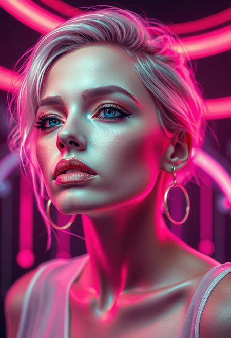 high quality design aesthetics, synth pop, detailed, pop album cover, beautiful young white woman