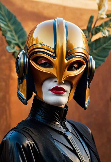 ((The Mandalorian helmet, star Wars))(Edvard Munch style:1.4)(analog photo:1.2),((dynamic pose:1.2),(dynamic camera),(amateur photo:1.3,art retouch,, analog photo), (close-up) ,alien planet,(sci-fi:1.5), spaceship, mineralogical fractal, mutation black petals, nuclear reactor interior, photorealistic surrealism tangka, (film grain:1.2), abstract collage,(masterpiece, high quality, ), , solo, model photoshoot, (black theme:1.1), a stylish girl,big lips,  solo, pride, , (looking at the viewer), (Francis Drake : 1,2) ((best quality)), (artistic photography by Philippe Halsman and Ara Gler:1.2), award wining, f/5.6, shutter speed 1/125 sec, iso3200, white balance daylight, exposure compensation "-1.5 ev", shutter priority shooting mode, symmetry and balance, focus mode single, spot metering, aesthetic of precisionism, forward-thinking unrivaled opus, meticulous details, healing art atmosphere, depth of field (dof), (anthraquinone blue and red colors:0.1), <lora:MJ52:0.35><lora:hair_with_scenery:1>folk costumes (Ethel Warwick:1,2) (8k, RAW photo, highest quality), hyperrealistic, intricate abstract, intricate artwork, abstract style, otherworldly, mesmerizing parallel dimension, gravity defies logic, abstract masterpiece, interplay of floating objects, distorted silhouettes, vivid hues, ethereal light, highly detailed,,,Leica Q2 with Summilux 35mm f/1.2 ASPH, ,clear face, Ultra High Resolution,