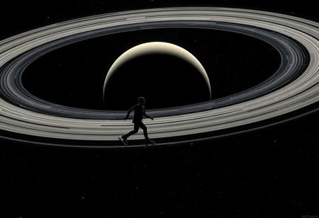 Skating on the rings of Saturn