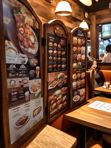 Bikkuri Donkey Wooden Menu Board Lora SDXL