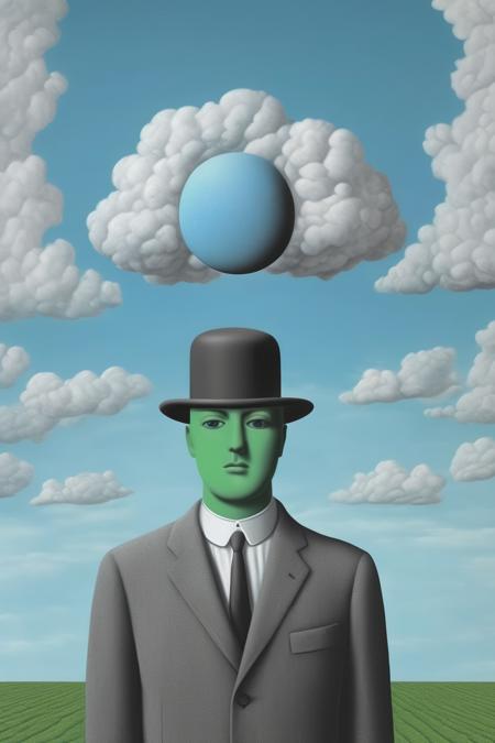 <lora:Rene Magritte Style:1>Rene Magritte Style - Artificial intelligence in the style of rene magritte.