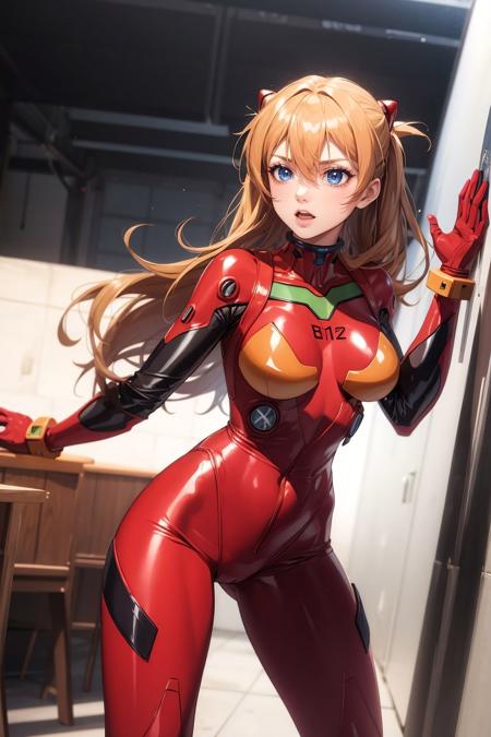 (masterpiece, best quality), <lora:souryuu_asuka_langley:0.8> ,souryuu_asuka_langley, plugsuit, bodysuit, interface headset, red bodysuit, hair between eyes, pilot suit