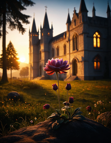by Adrian Donoghue, architecture art, Drawing, Painting, Game art, ral-drkatmsphr of Wrath, at Golden hour, Bokeh, Ultra Real, F/14, Floral motives, <lora:ral-drkatmsphr-sdxl:1.1>, rich deep colors, illustrious, glowing, professional creative, magnificent