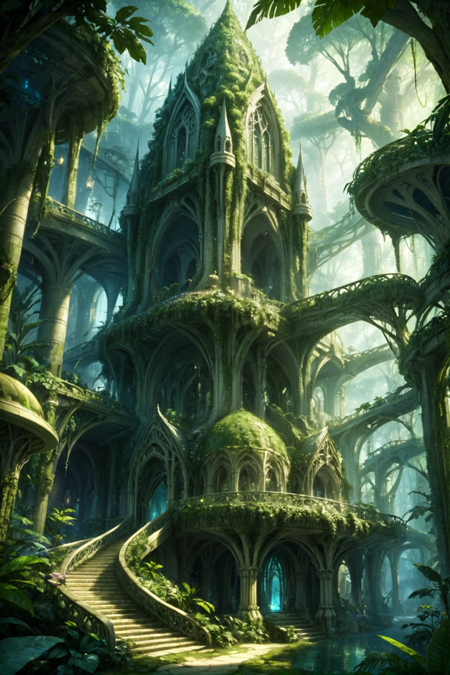 <lora:EnvyElvishArchitectureXL01:0.75> elvish architecture, fantasy, fantasy, Tropical Rainforest<lora:EnvyBetterHiresFixXL01:0:hr=1>