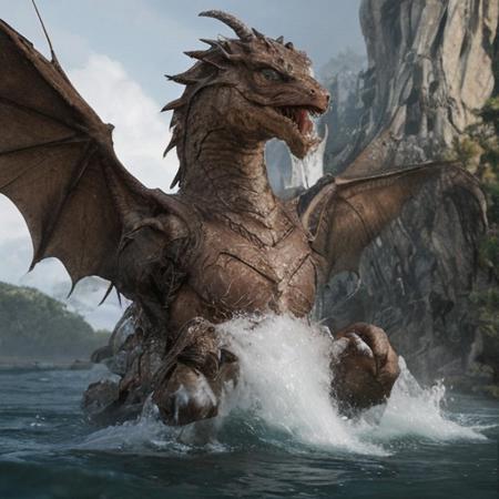 dragon, water