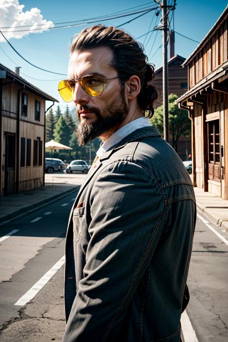 ((masterpiece, best quality))
<lora:add_detail:0.8>
<lora:FarCry5Joseph:0.8>
FarCry5Joseph, 1boy, solo, brown hair, beard, looking at viewer, hair updo, urban square, midday, vibrant and energetic with open blue skies