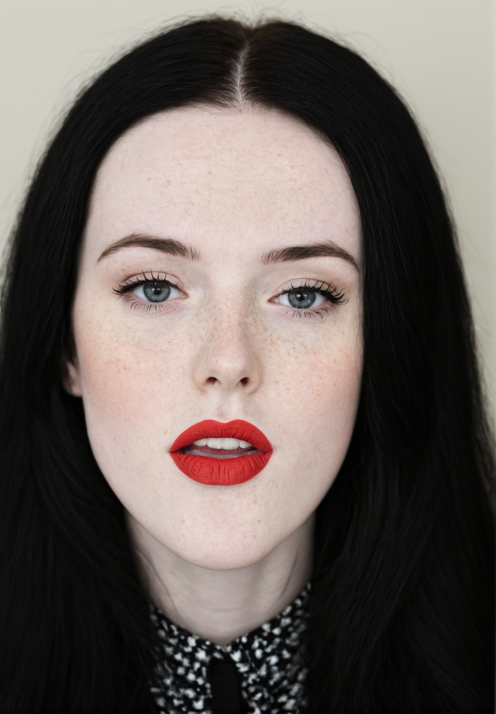 pale, pale skin, (freckles:0.5), black hair, large mouth
detailed face, detailed hair, fully clothed, extremely detailed, ...