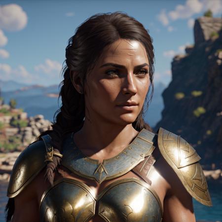 <lora:kassandra-08-locon:0.3>,[ warrior woman with athletic body],[spartan],kassandra from Assassin's Creed Odyssey,[armour],[acient greek],4k,sharp image,detailed