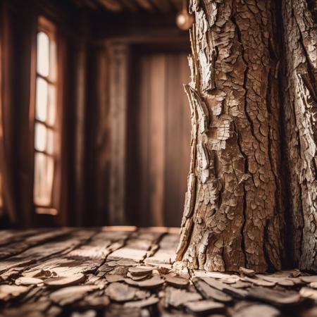 cinematic photo barnum-sepia  (concept interior:1.2) design, rustical room, texture cracked dry treebark (cracked wood style room ) design  <lora:treebark-SDXL-s-exp:0.6> . 35mm photograph, film, bokeh, professional, 4k, highly detailed