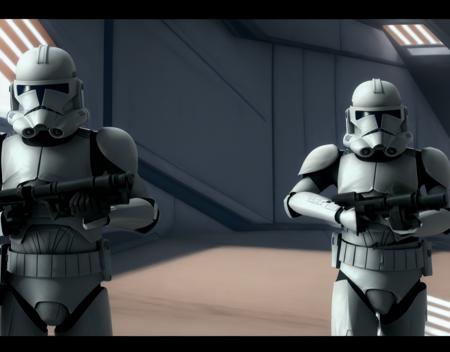 (multiple clone troopers on patrol, , detailed armor and helmet, holding guns, aming, inside a star ship, star wars, interacting with each other,:1.3)
(full shot:1.3), (long shot:1.2), (wide shot:1.3), (photo essay:1.4), X1.5, (Extreme Wide Shot:1.4),
((best quality)), ((masterpiece)), (detailed), stunning gradient colors, no watermark signature, detailed background, insanely detailed, , ((masterpiece)), absurdres, HDR, ,,  <lora:clonesV1:1>