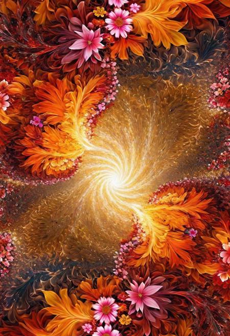 a flower mouth of jumbled energy in a whirlpool of chaos, teeth made of flowers, lips of fractal whirlpools, flowers all the way down, subsurface scattering, rim lighting, best quality, precise material reflections, balanced contrast, accurately calculated shadows, physics based materials, highres