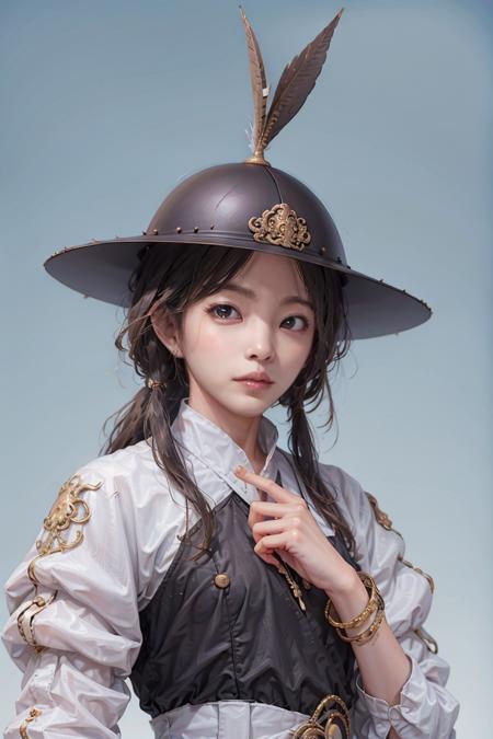 1girl, feidie helmet, helmet, feather,  (desert), snow, linen cloth, golden hair ,  
masterpiece, best quality, 8k, outdoor,
<lora:feidie_helmet_v4:0.67>