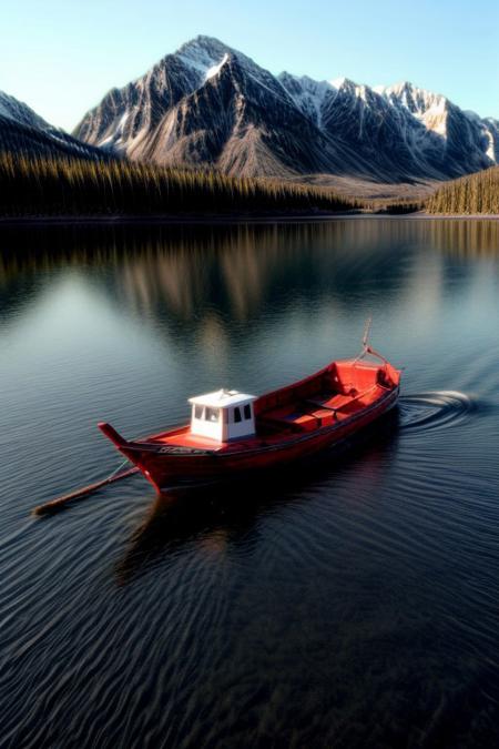 masterpiece, best quality, ultra-detailed, realistic, 8k, RAW photo, distant-view, (fisherman fishing troubles on small boat in the middle of the lake, small fish were flying on the water around the fisherman:1.37), eagle on distant trying to catch the fish, emphasize some little birds flying around, award winning realistic photography, morning, a bit cloudy, scenery photography, perfect shadow, perfect natural lighting, rich colors, perfect composition, perfect colors, flawless complexion photo, perfect intricate detailed, lakes, surreal, lifelike, real life scenery photo, top quality, trending on artstation, meadows, glitter, prettiest landscape, all kinds of flowers, flowers field, pine tree, fantastic, stunning, outstanding, finding nemo, breathtaking beautiful nature photo, out-of-this-world scenery, perfect reflection on water, depth of field, fisherman best day, detailerlora,