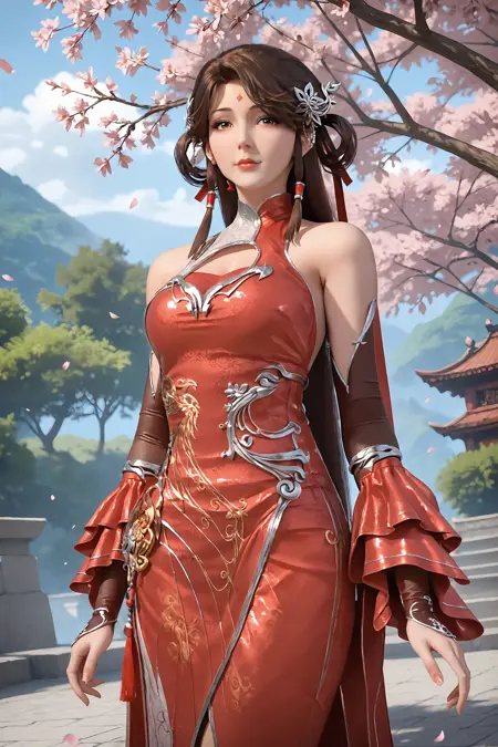 完美世界 - 火灵儿旗袍 - Pony