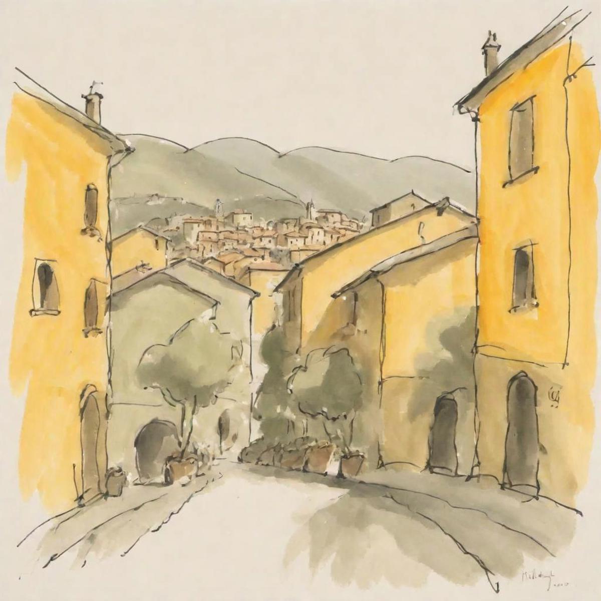 Loose line and wash sketch image by aglietto871