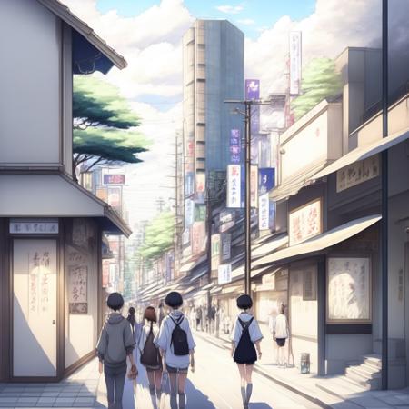 anime street, realistic rendition of Urban Japan (UrbanJapan style:1) <lora:djzUrbanJapan:0.8)